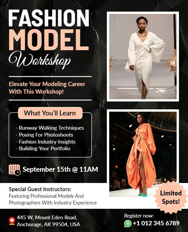 Fashion Model Workshop Event Flyer Template