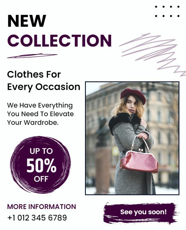 Chic Modern Fashion Sale Collection Flyer Template