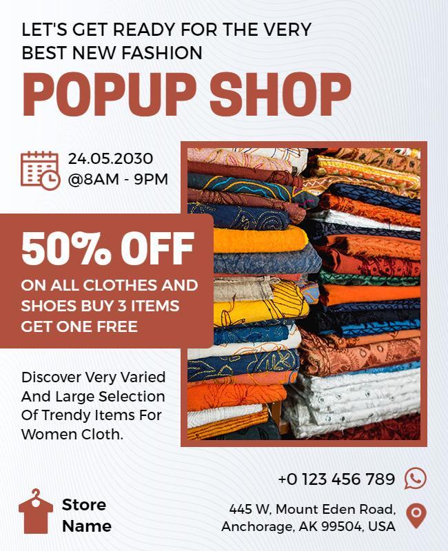 Fashion Pop Up Shop Event Flyer Template