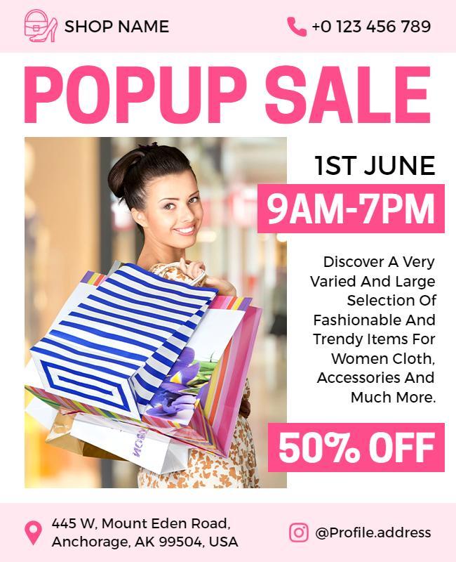 Fashion Popup Sale Event Flyer Template