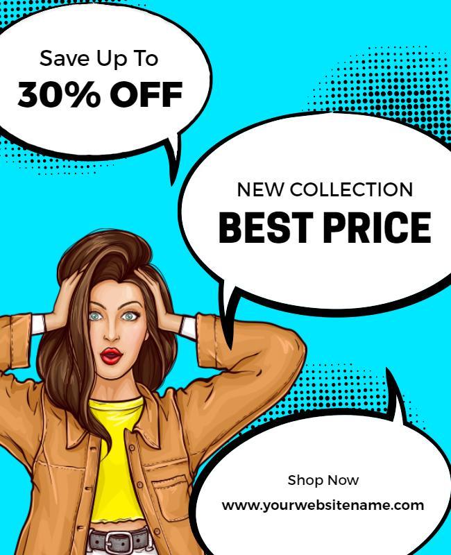 Bold Comic Style Fashion Sale Announcement Flyer Template