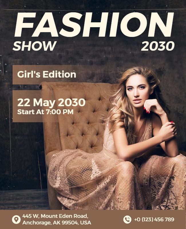 Fashion Show Event Flyer for Girls Template