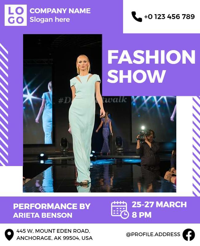 Chic Purple Fashion Show Event Flyer Template