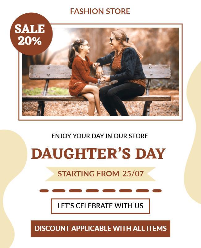 Fashion Store Daughters Day Sale Flyer Template