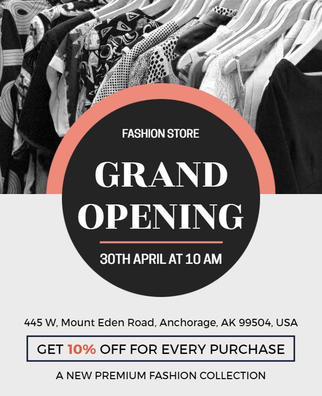 Modern Circular Fashion Store Grand Opening Flyer Template