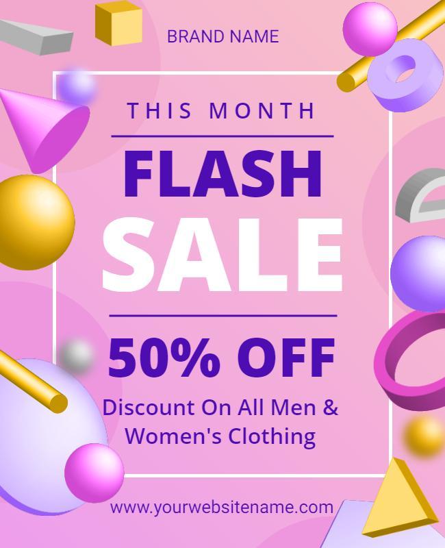 Fashion Store Monthly Flash Sale Flyer Template