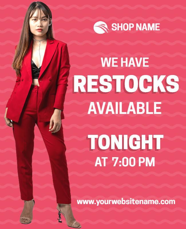 Fashion Store Restock Event Flyer Template