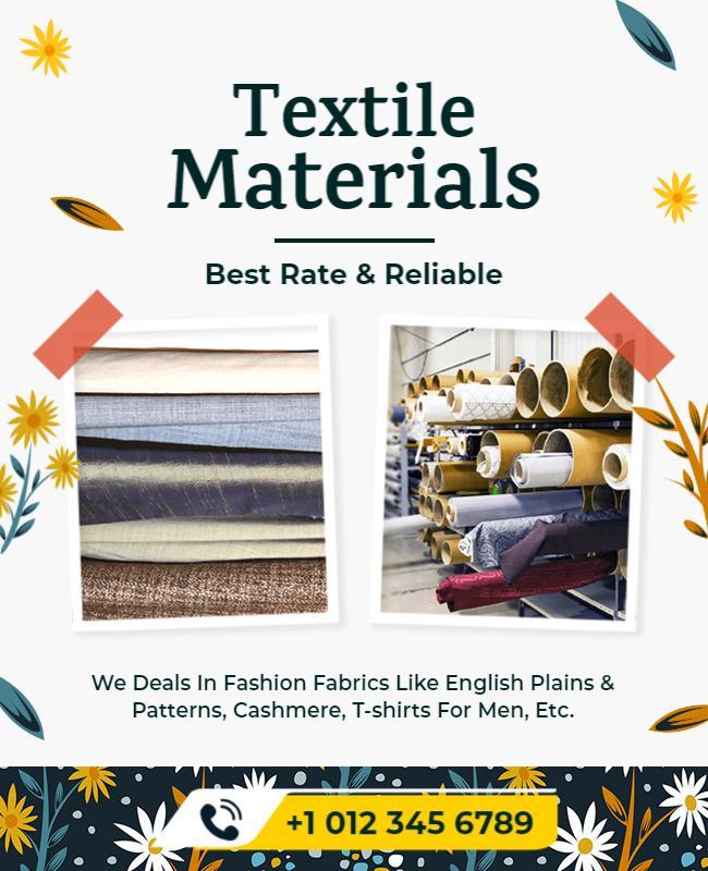 Fashion Textile Materials Promotional Flyer Template