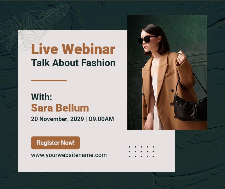 Fashion Webinar Live Talk Facebook Flyer Template