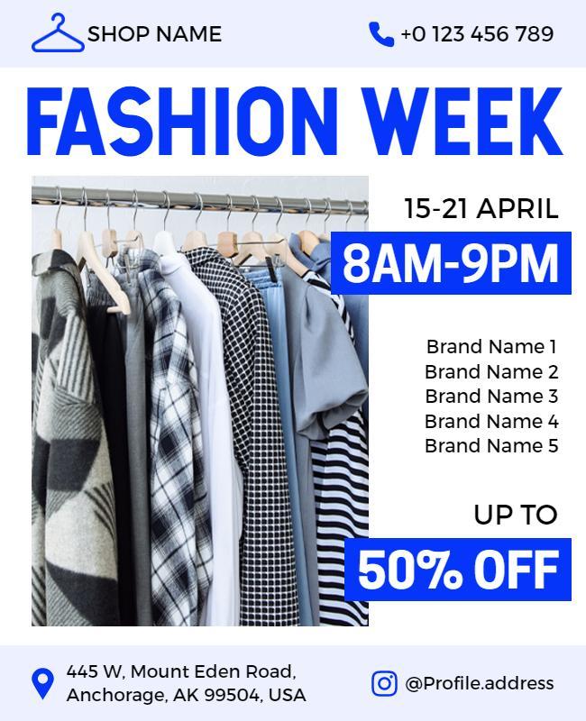 Fashion Week Clothing Sale Event Flyer Template