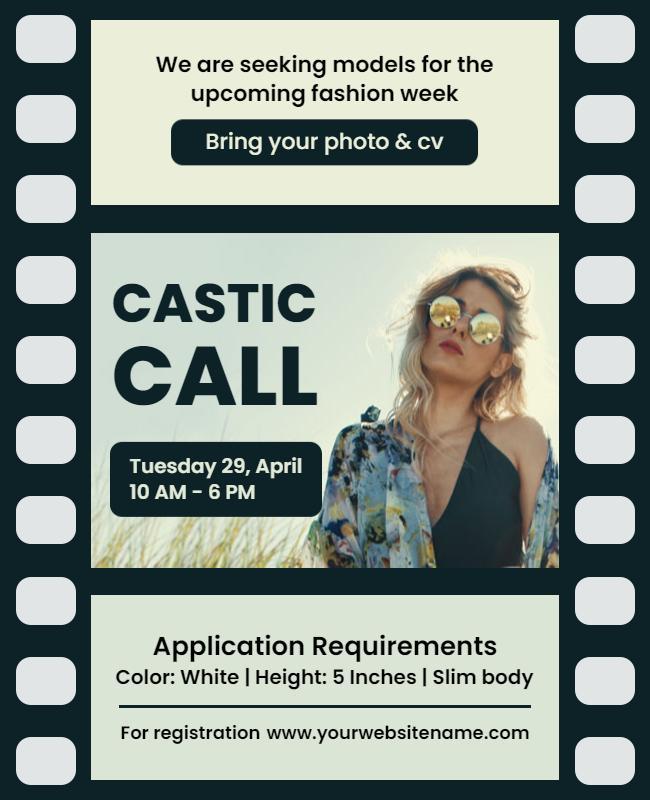 Fashion Week Model Casting Call Flyer Template