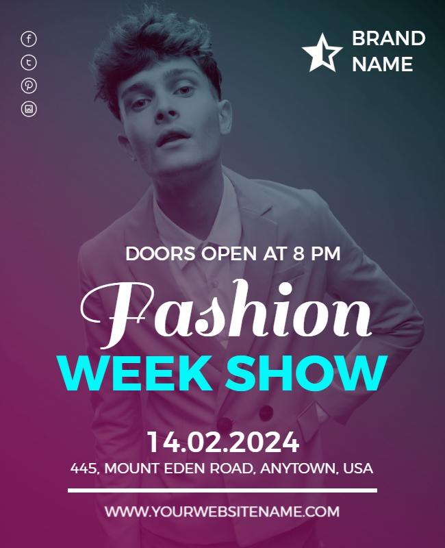 Fashion Week Show Announcement Flyer Template