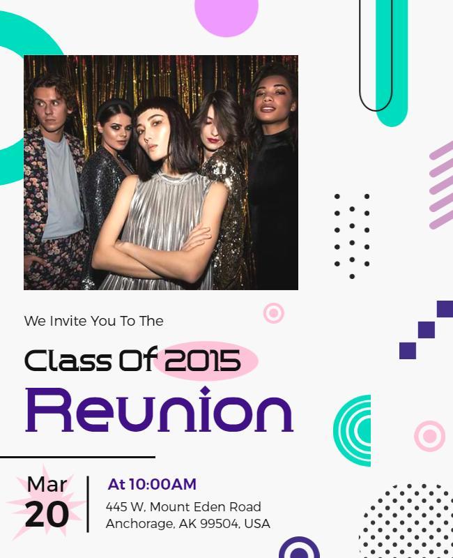 Fashionable Class Reunion Event Flyer Template