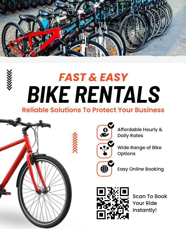 Fast and Easy Bike Rentals Advertising Flyer Template