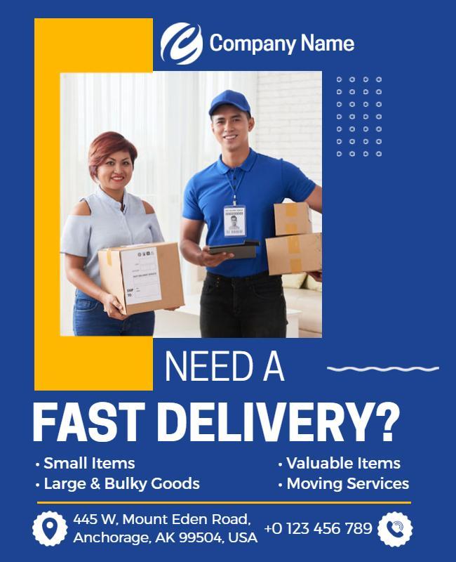 Fast Delivery Service Promotion Flyer Template