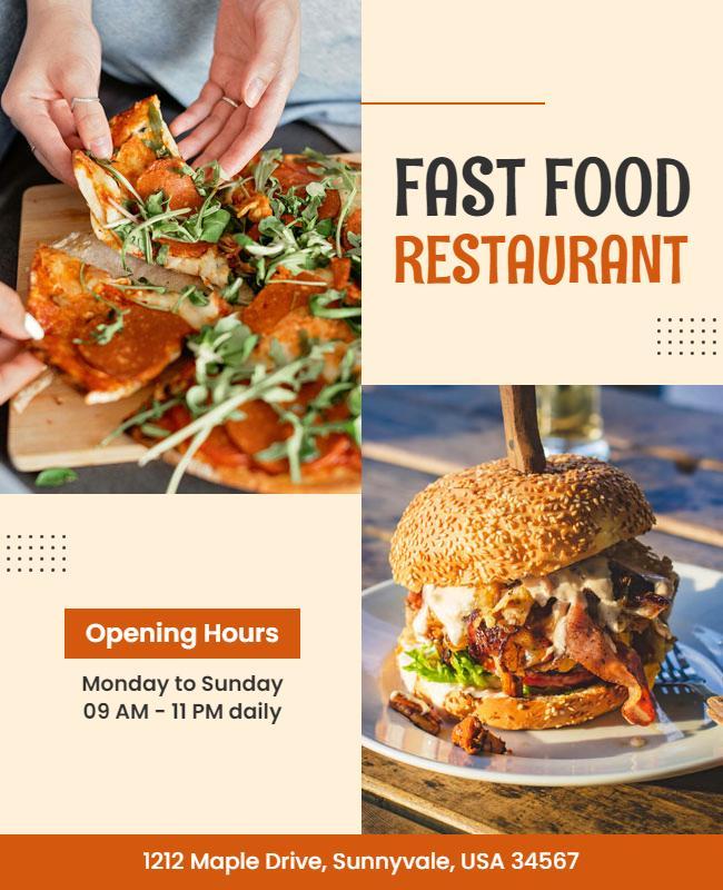 Fast Food Restaurant Promotional Flyer Template