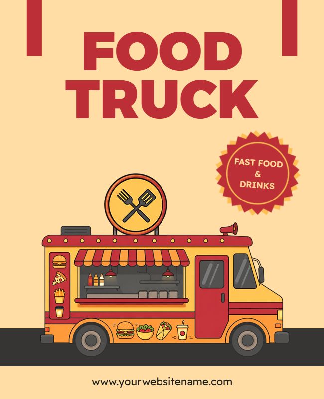 Fast Food Truck Event Poster Template