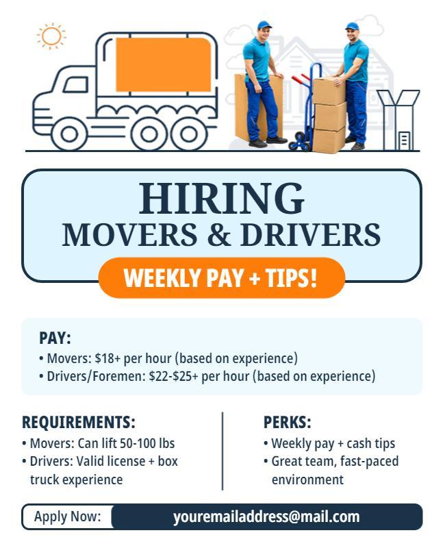 Fast-Paced Moving Job Offer Flyer Template