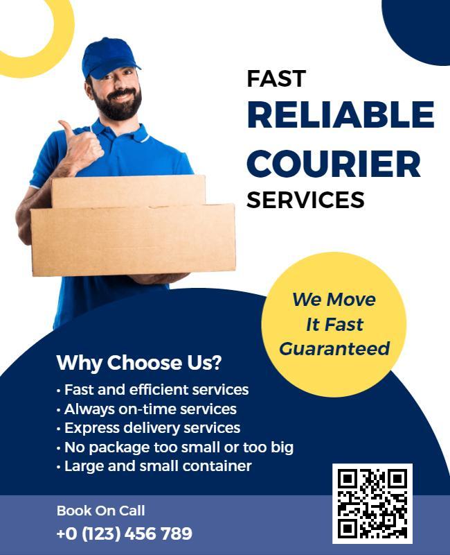 Fast Reliable Courier Services Flyer Template