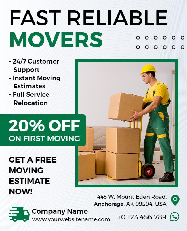 Fast Reliable Moving Service Promotion Flyer Template