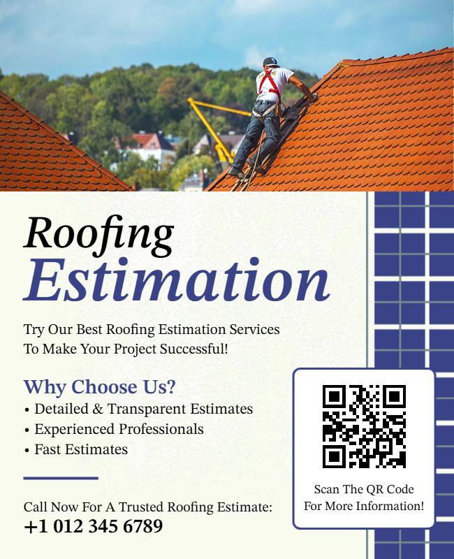 Fast Roofing Estimate Promotion Flyer Template
