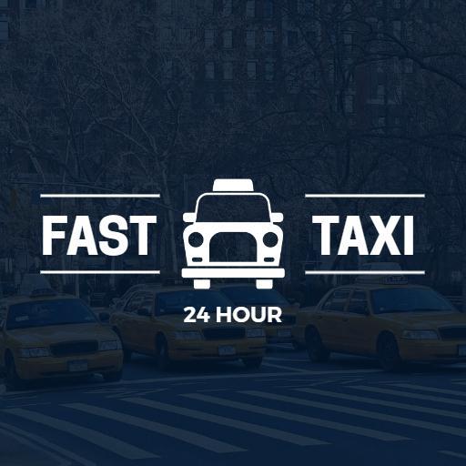 Fast Yellow Taxi Service Available 24 Hours Logo Template