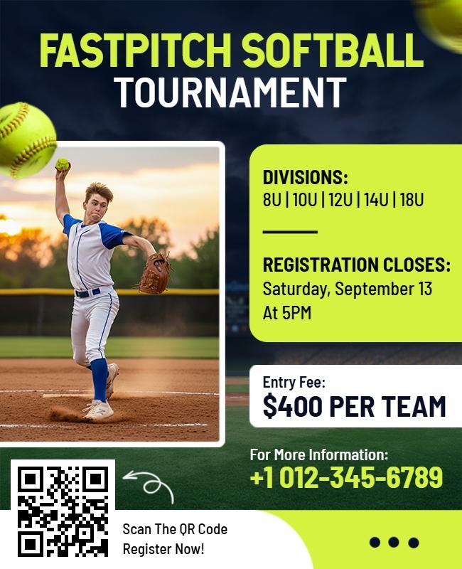 Fastpitch Softball Tournament Registration Flyer Template