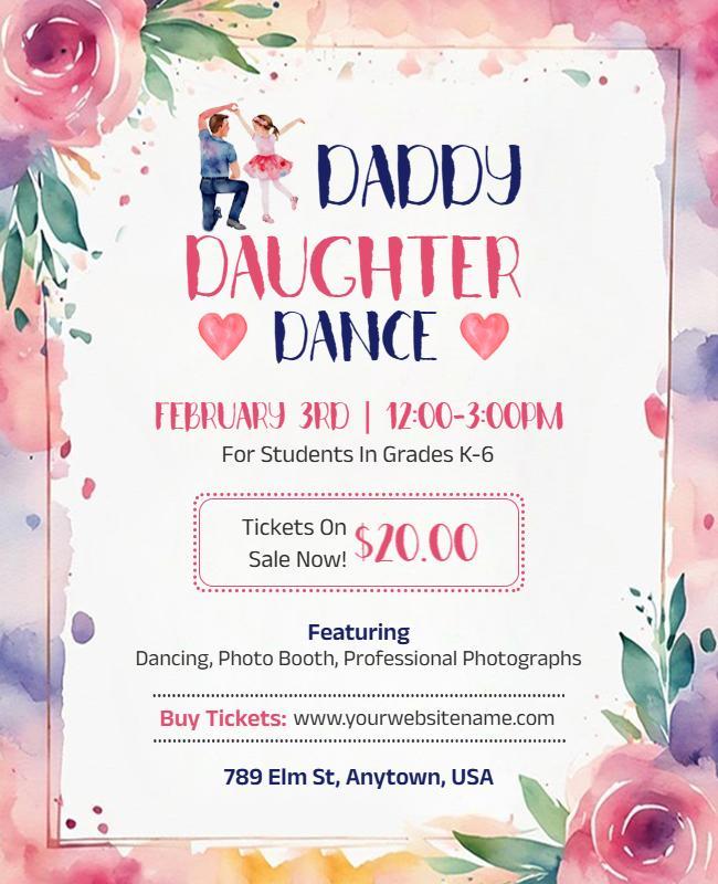 Father Daughter Dance Event Flyer Template