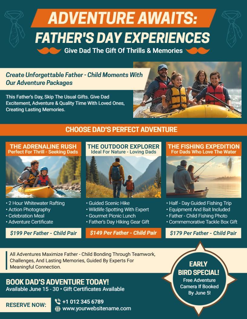 Father's Day Adventure Package Flyer Template