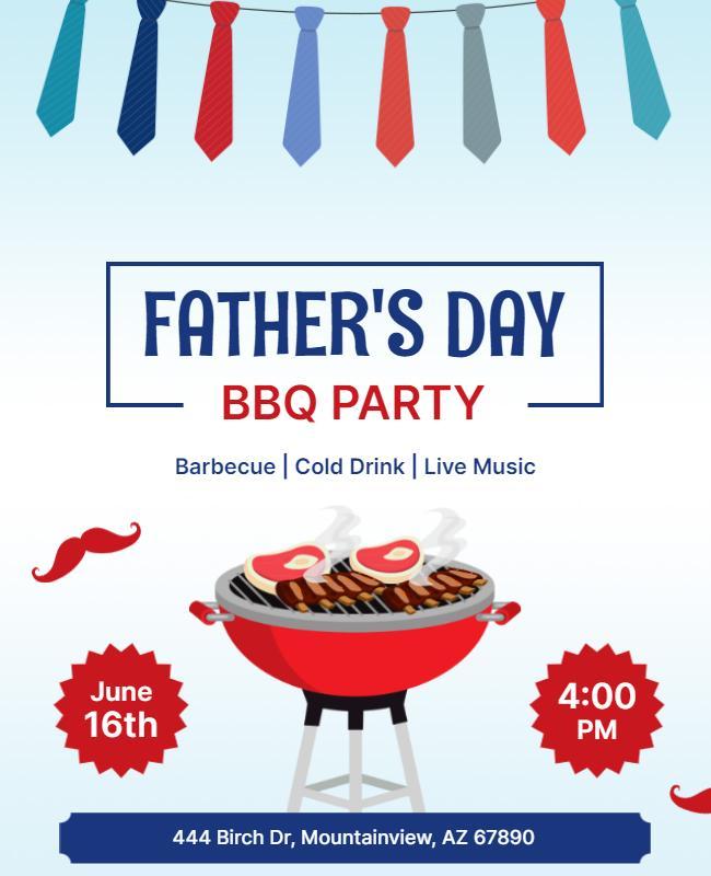 Fathers Day Bbq Party Flyer Template