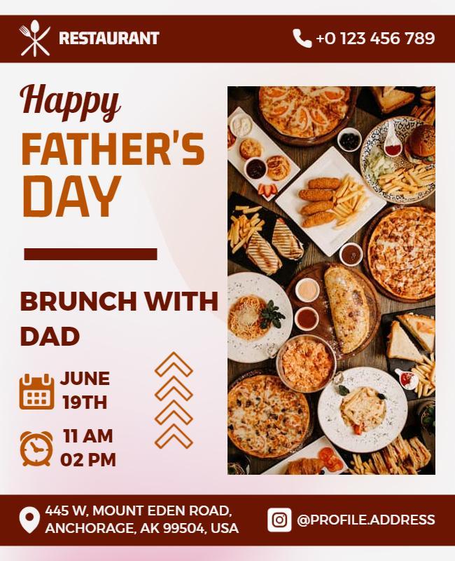 Fathers Day Brunch Restaurant Flyer Template