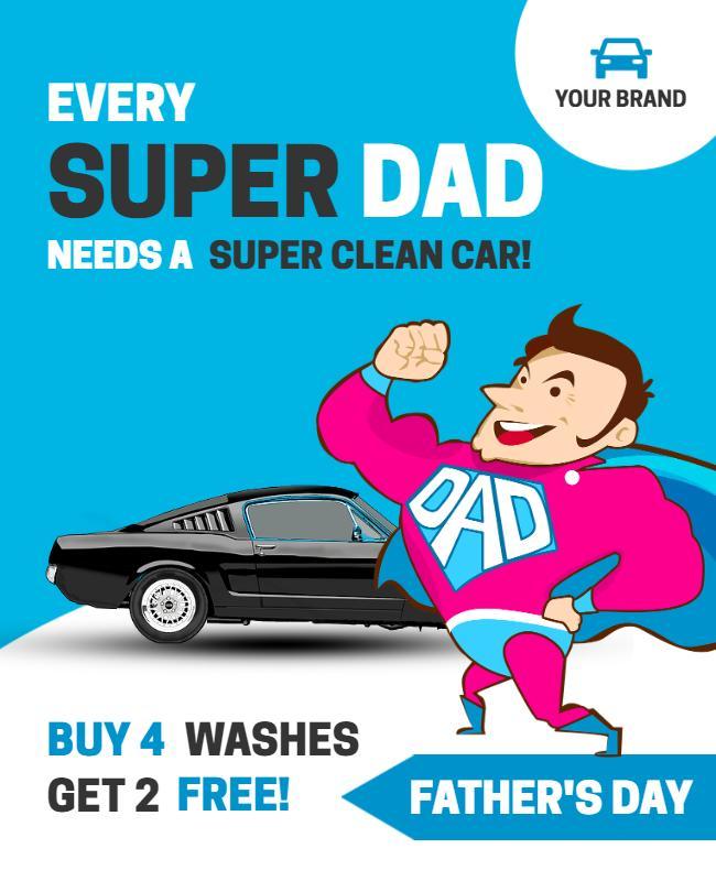 Fathers Day Car Wash Promotion Flyer Template