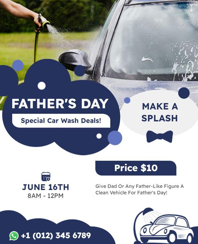 Fathers Day Car Wash Special Flyer Template