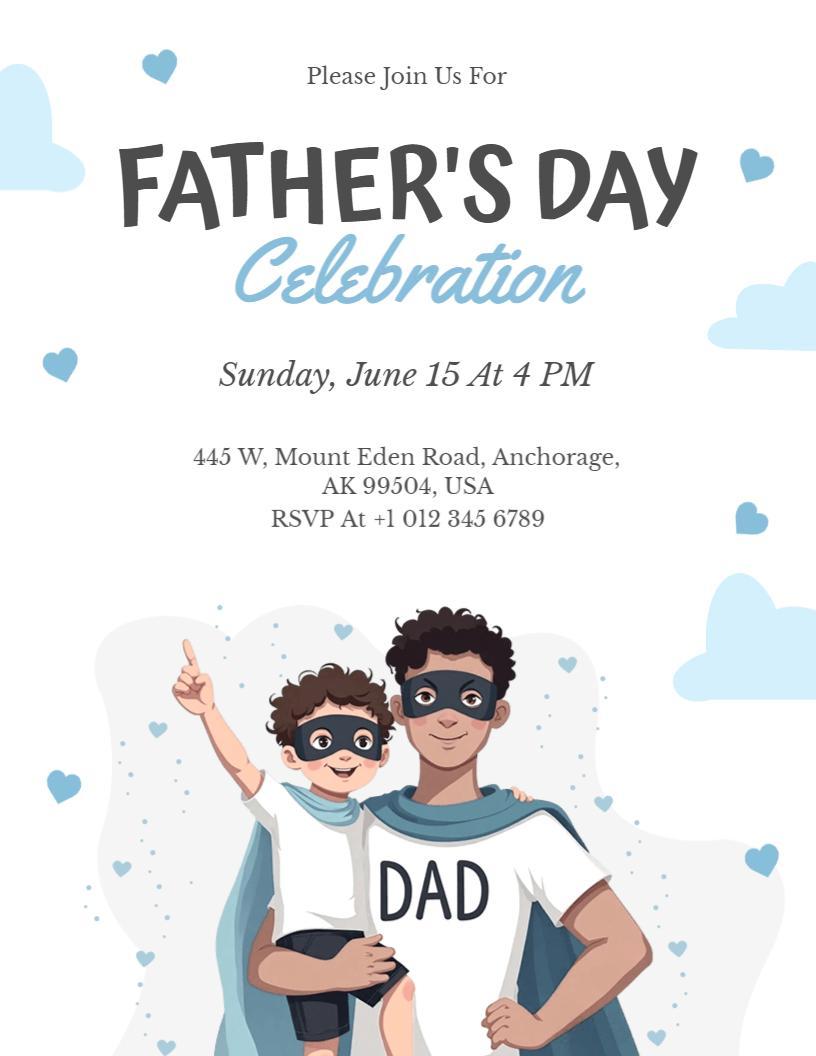 Father's Day Celebration Invitation Flyer Template