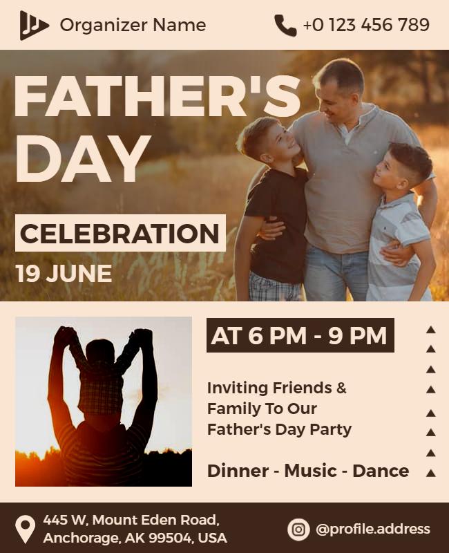 Fathers Day Celebration Party Flyer Template