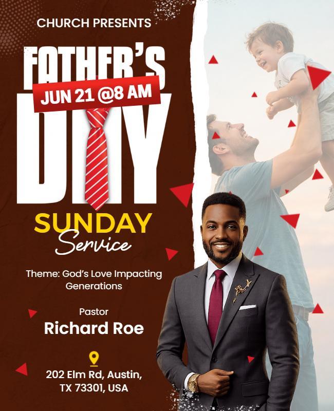 Father's Day Church Sunday Service Poster Template