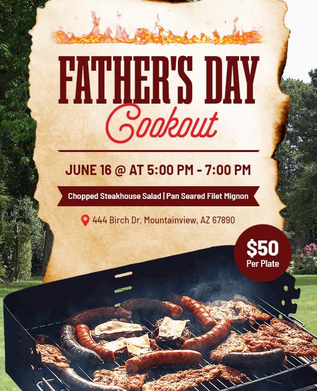 Fathers Day Cookout Celebration Flyer Template