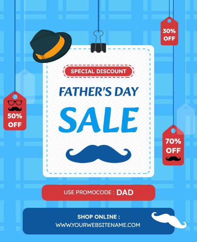 Fathers Day Discount Sale Flyer Template