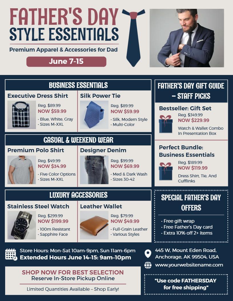 Father's Day Fashion Accessories Flyer