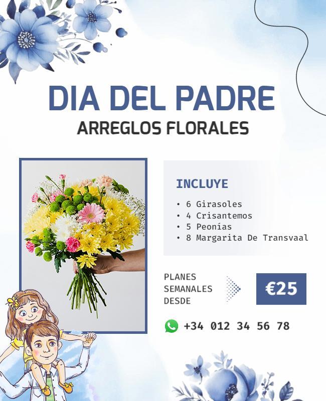 Fathers Day Floral Bouquet Flyer Template