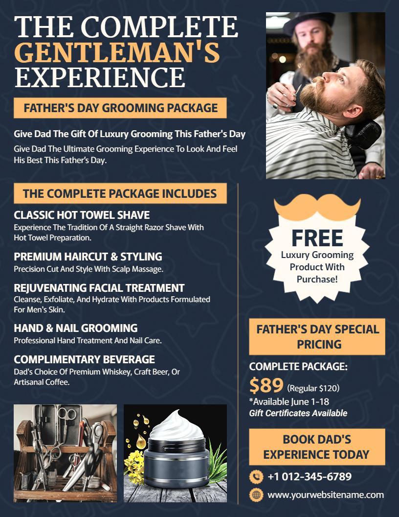 father's day grooming package flyer template