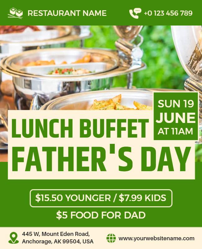 Fathers Day Lunch Buffet Event Flyer Template