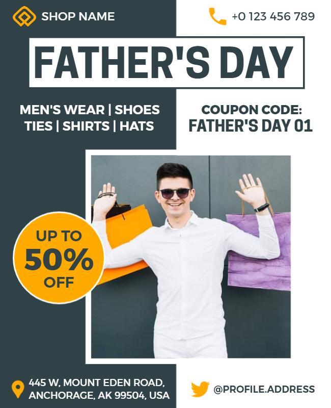 Fathers Day Mens Fashion Sale Flyer Template