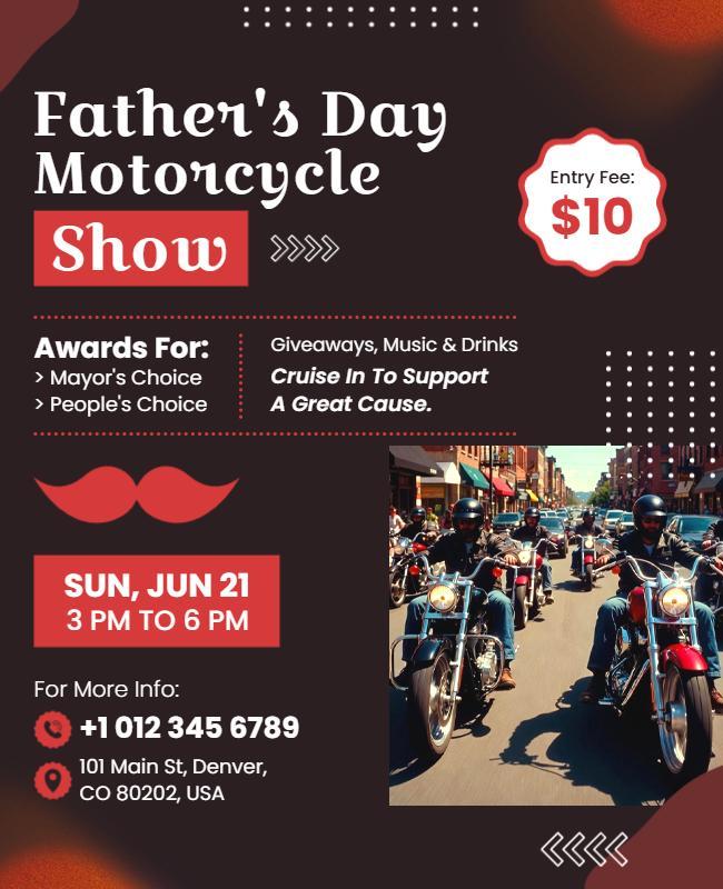 Father's Day Motorcycle Show Flyer Template