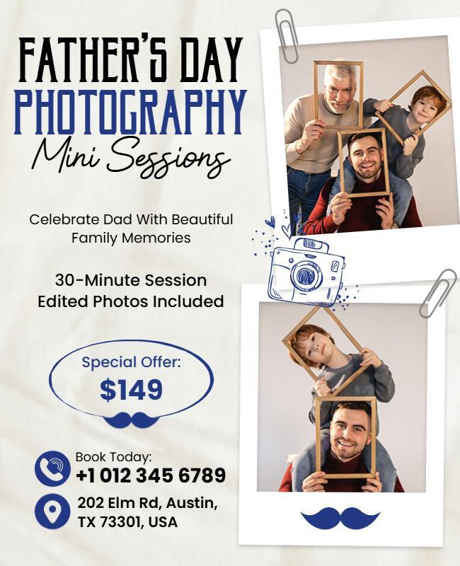 Father's Day Photography Mini Sessions Flyer Template