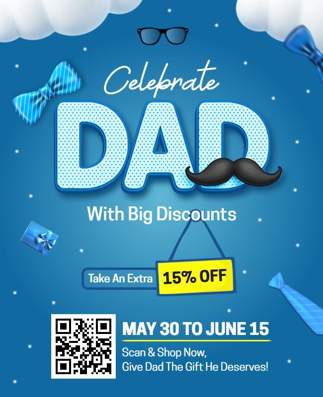 Father's Day Sale Promotion Flyer Template