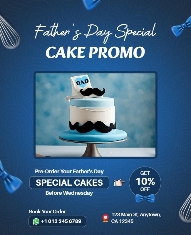 Fathers Day Special Cake Promotion Flyer Template