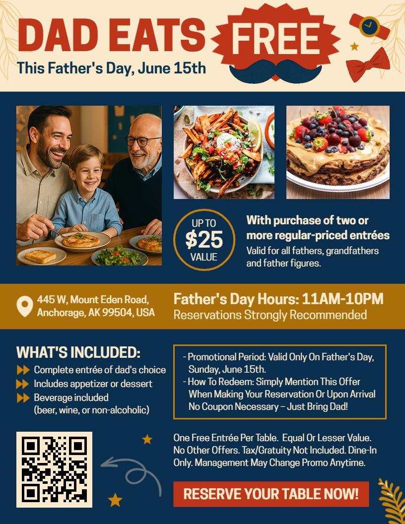 Father's Day Special Dad Eats Flyer Template