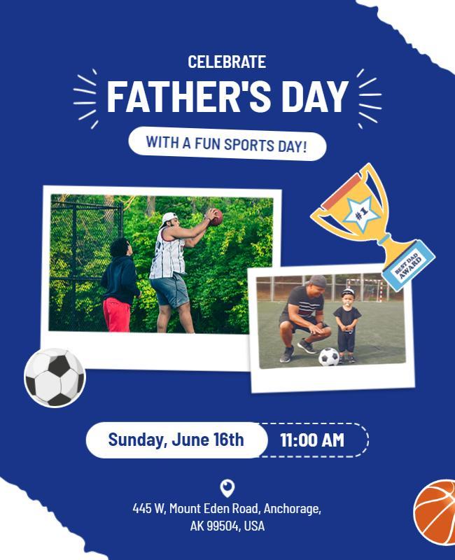 Fathers Day Sports Event Celebration Flyer Template