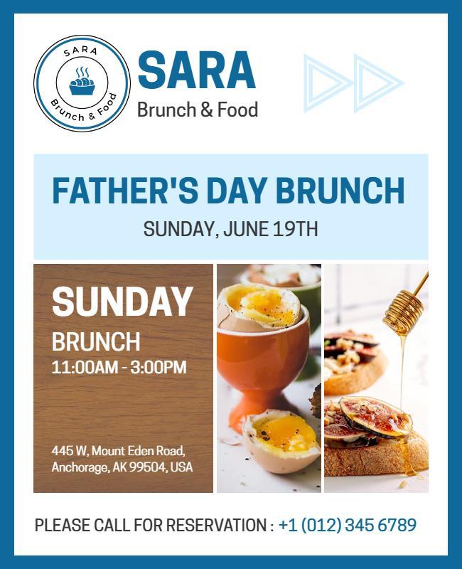 Fathers Day Sunday Brunch Event Flyer Template